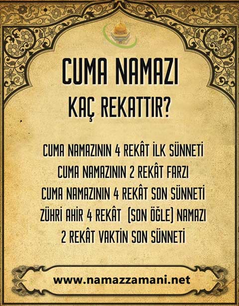 cuma namazi nasil kilinir cuma namazi kac rekattir iste kilinisi