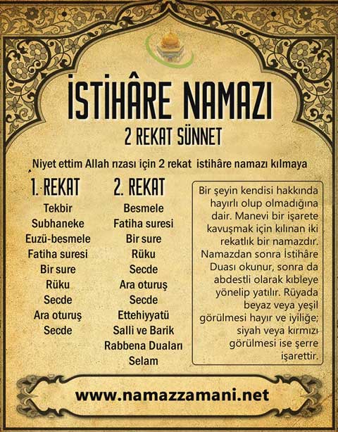 İstihare namazı kaç rekattır? İstihare namazı nasıl kılınır? Kılınış rekatları tablosu