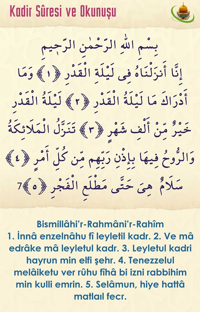 Kadir Suresi T rk e Okunu u Anlam Fazileti AFML Kadir Suresi T rk e Okunu u Anlam Fazileti AFML