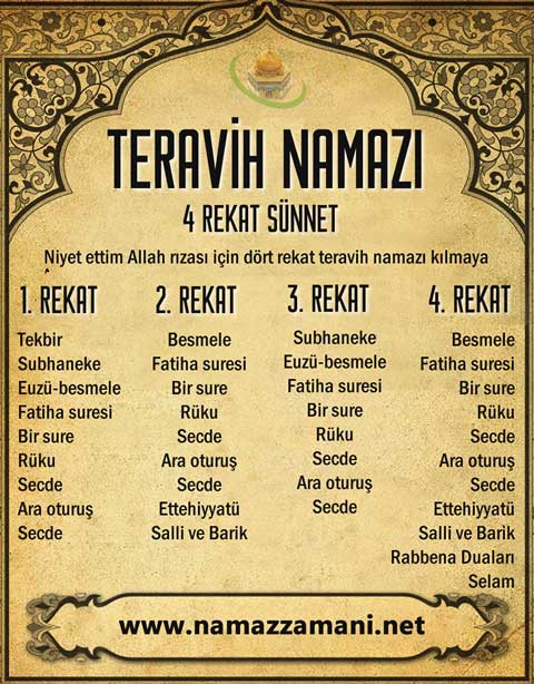 teravih namazi nasil kilinir kilinisi kac rekattir nasil niyet edilir